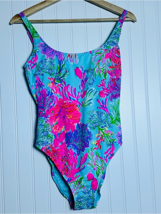 Lilly Pulitzer Brin Scoop Neck One Piece Swimsuit Celestial Blue Cay To My Heart - Picture 13 of 14